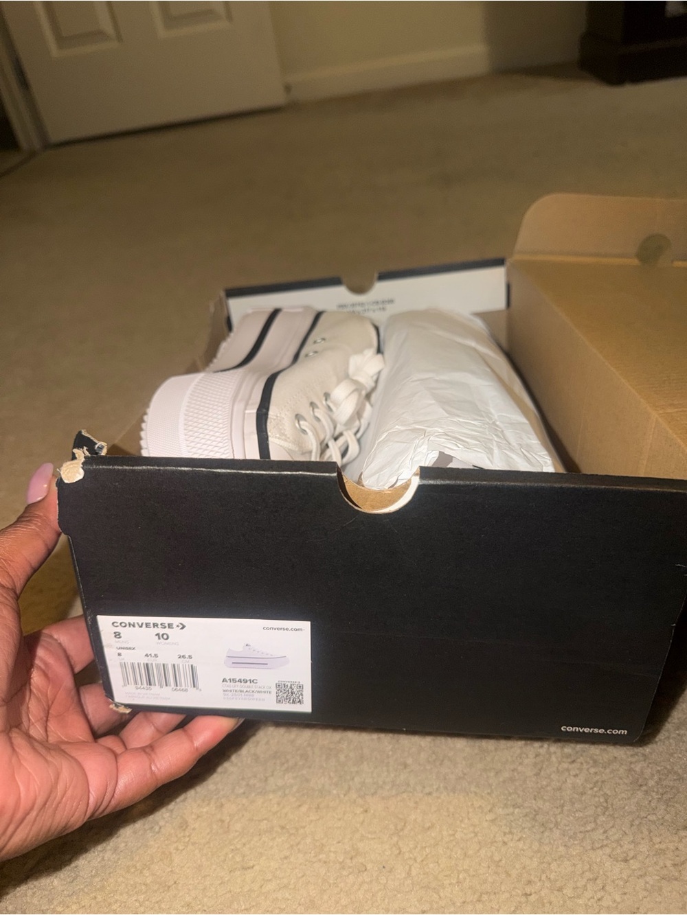 Converse White Platform Sneakers-New
